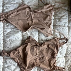 SKIMS Stretch Camisole & Brief Set in Taupe